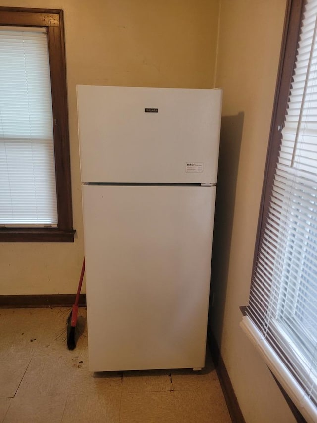 326 156th Pl, Calumet City, IL 60409 - kitchen featuring baseboards and freestanding refrigerator