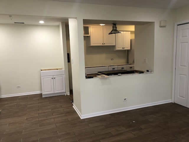 1351 N Glen Cir Unit A, Aurora, IL 60506 - kitchen with baseboards, recessed lighting, and dark wood-style floors