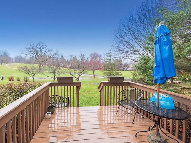 deck with a yard