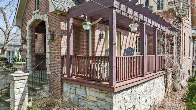 view of side of property with brick siding