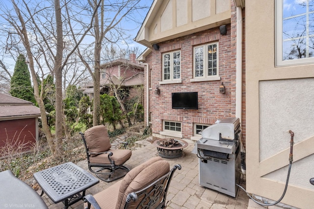 view of patio with area for grilling