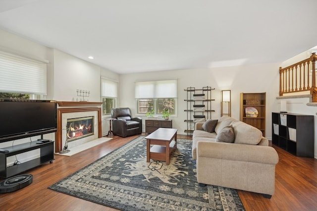 2806 Brindle Ct, Northbrook, IL 60062 - living area featuring wood finished floors, a fireplace, and recessed lighting
