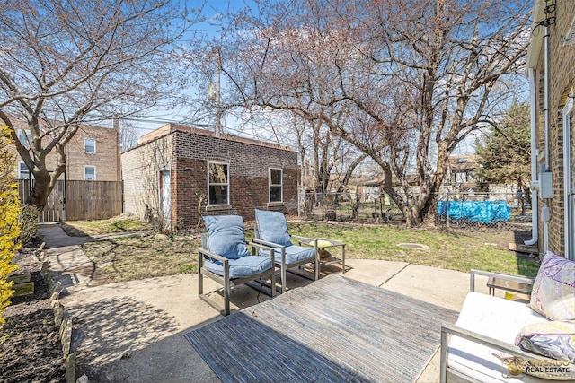 view of patio / terrace with a fenced backyard