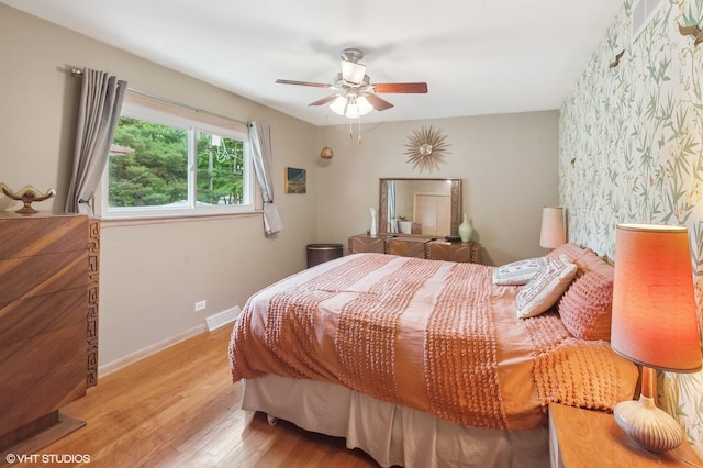 9835 Keeler Ave, Skokie, IL 60076 - bedroom featuring light wood-type flooring and a ceiling fan