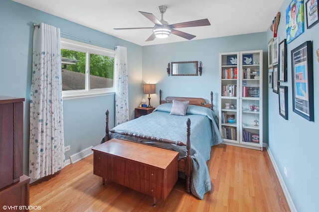 9835 Keeler Ave, Skokie, IL 60076 - bedroom featuring light wood-style flooring and ceiling fan