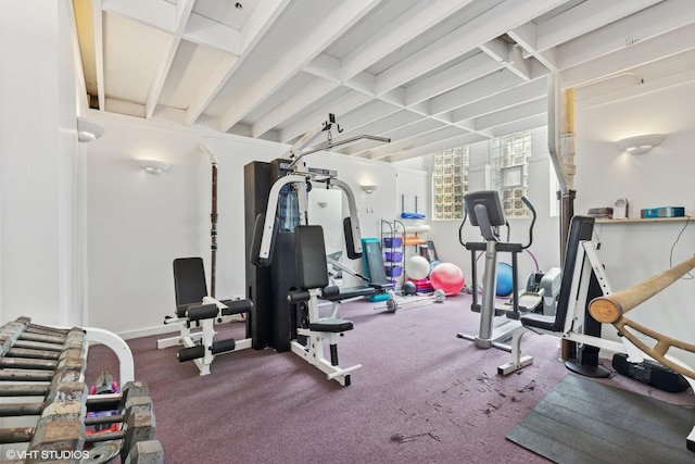 gym with baseboards