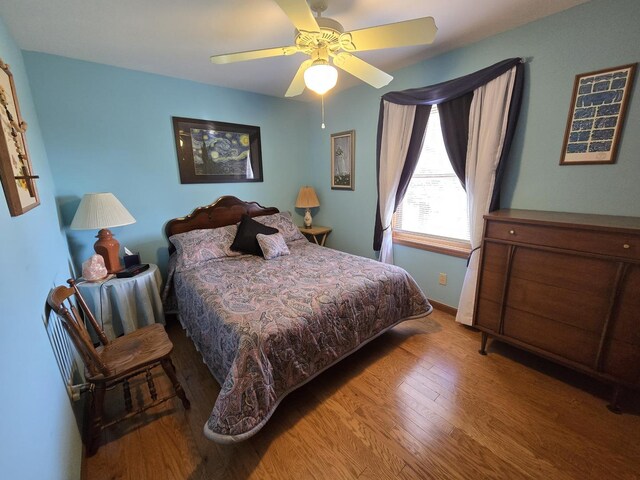31-3 Lake Carroll Blvd, Lake Carroll, IL 61046 - bedroom with wood finished floors and a ceiling fan