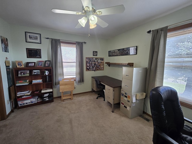 31-3 Lake Carroll Blvd, Lake Carroll, IL 61046 - office area with light colored carpet and ceiling fan
