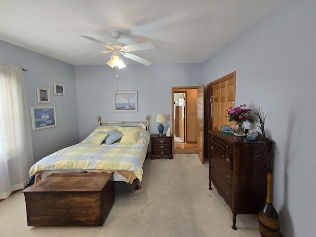 31-3 Lake Carroll Blvd, Lake Carroll, IL 61046 - bedroom with light colored carpet and a ceiling fan
