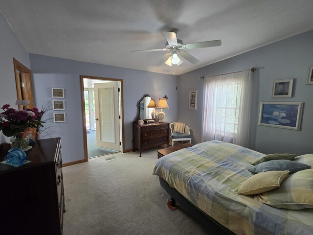 31-3 Lake Carroll Blvd, Lake Carroll, IL 61046 - bedroom featuring light colored carpet and a ceiling fan
