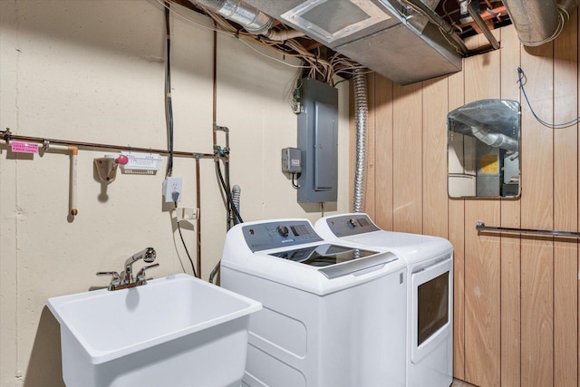2 Woodland Dr, White Heath, IL 61884 - washroom featuring washing machine and clothes dryer and electric panel