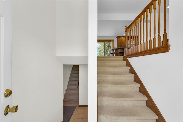 2 Woodland Dr, White Heath, IL 61884 - stairway featuring tile patterned flooring