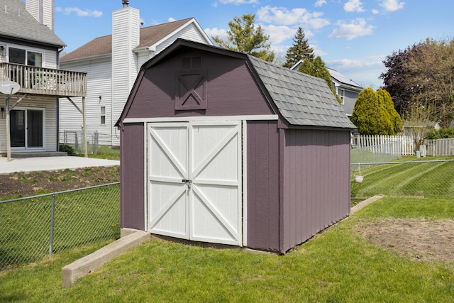 view of shed