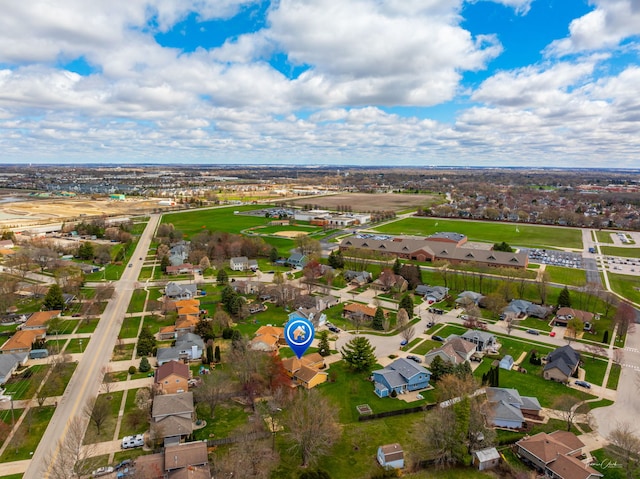 aerial view featuring a residential view