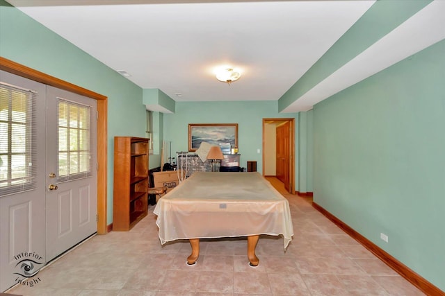 rec room with billiards table and baseboards