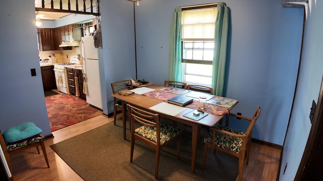 dining room featuring wood finished floors