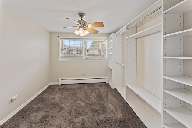 2336 Union St Unit 3, Blue Island, IL 60406 - walk in closet with a ceiling fan, carpet flooring, and a baseboard radiator
