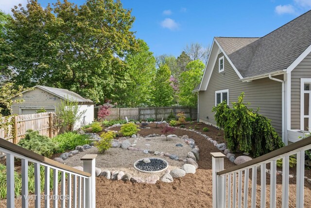 209 W Lake St, Barrington, IL 60010 - fenced backyard with an outdoor structure