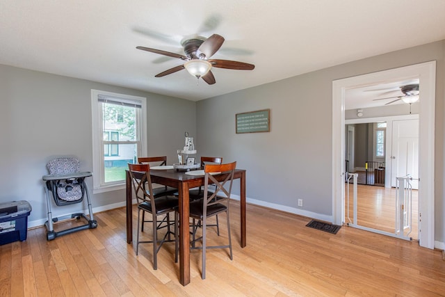 112 E Peru St, Princeton, IL 61356 - dining space with ceiling fan and light wood-type flooring
