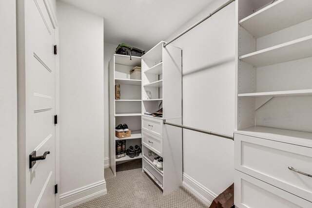 view of walk in closet