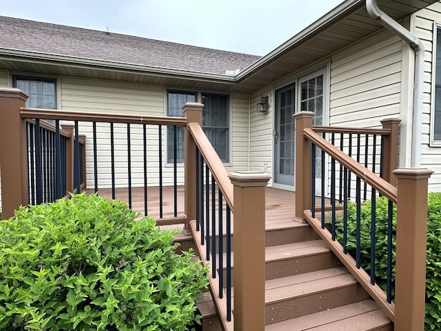 wooden deck with stairs