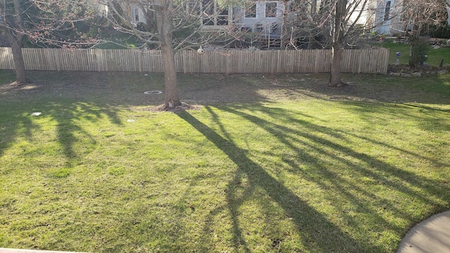 view of yard with fence