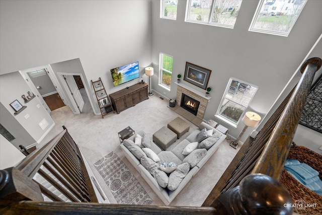 6625 Savanna Ln, Lakewood, IL 60014 - living room with a high ceiling and plenty of natural light
