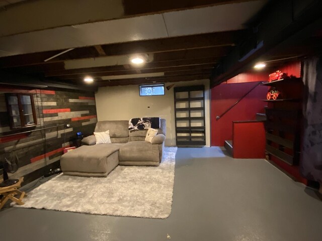 interior space with concrete flooring