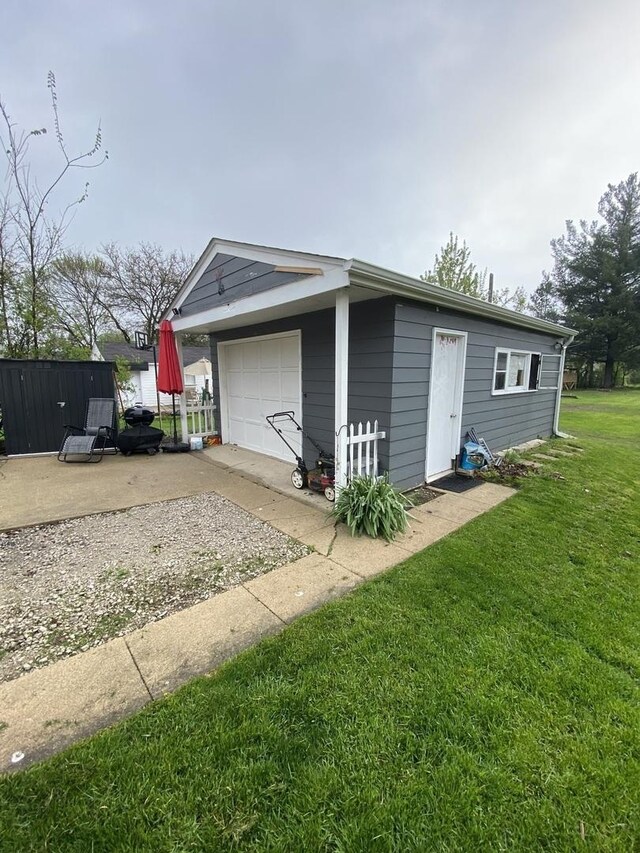 garage with driveway