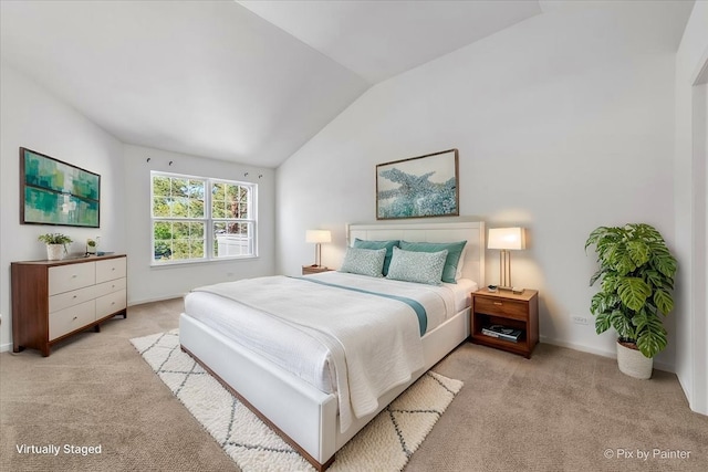 9531 Lenox Ln, Lakewood, IL 60014 - bedroom featuring carpet flooring, lofted ceiling, and baseboards