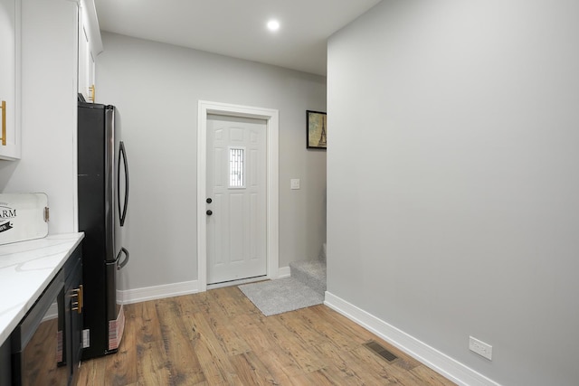 9046 S Racine Ave, Chicago, IL 60620 - entrance foyer with light wood-style flooring, baseboards, visible vents, and recessed lighting