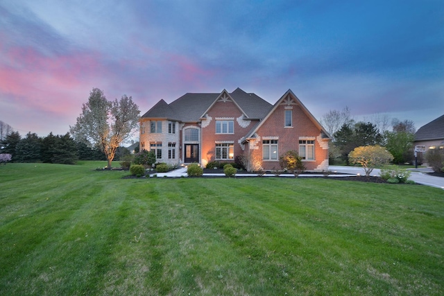 22328 N Prairie Ct, Kildeer, IL 60047 - georgian-style home with a yard and brick siding