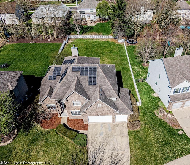 aerial view with a residential view