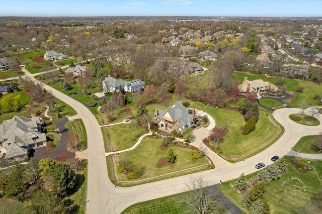 drone / aerial view with a residential view