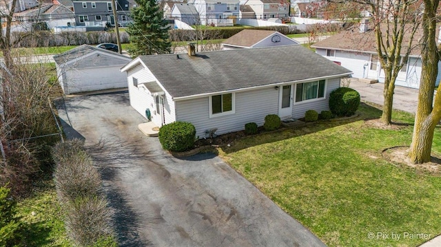 bird's eye view with a residential view