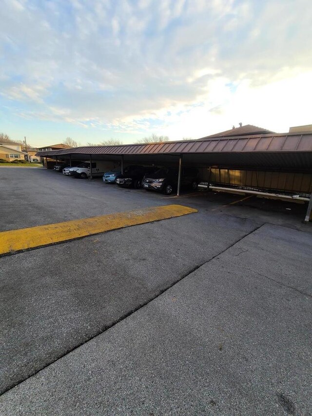 view of covered parking lot