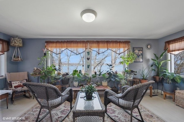 living area featuring plenty of natural light