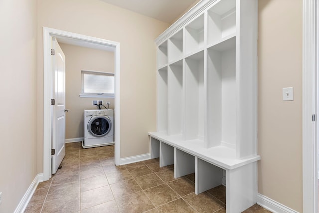 1866 Snead St, Bolingbrook, IL 60490 - mudroom featuring washer / dryer and baseboards