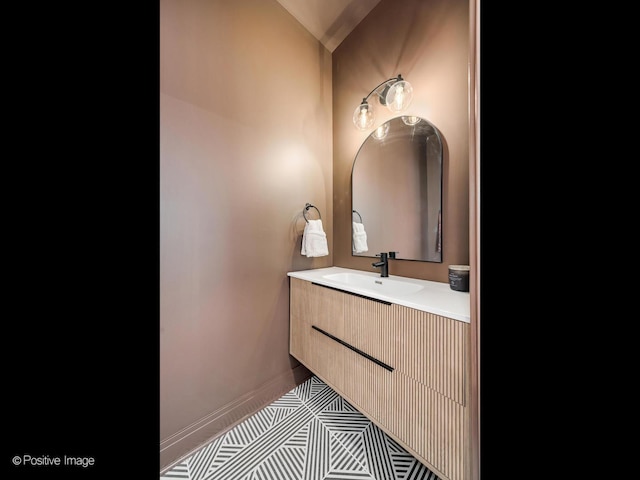 2206 W 107th Pl, Chicago, IL 60643 - bathroom featuring vanity, baseboards, and tile patterned flooring