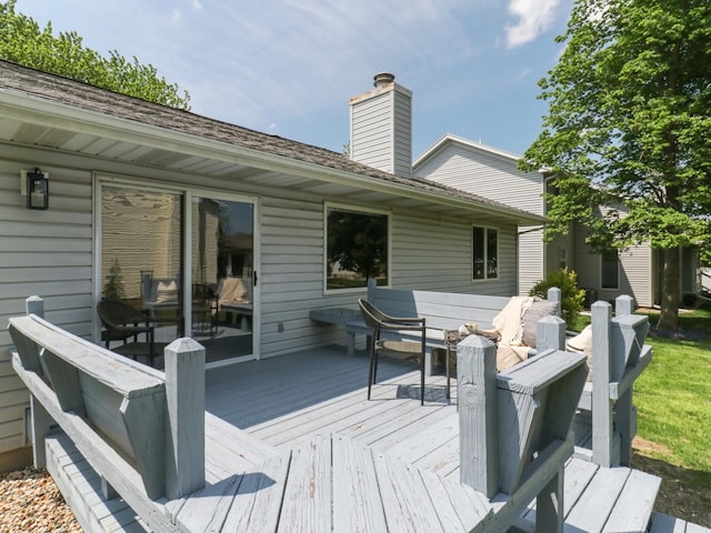 608 Cheshire Dr, Bloomington, IL 61704 - wooden terrace with outdoor dining space