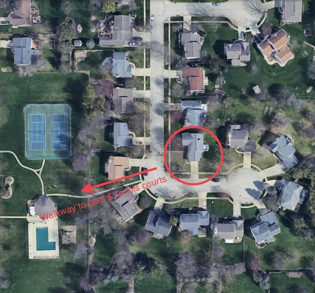 608 Cheshire Dr, Bloomington, IL 61704 - aerial view of property and surrounding area