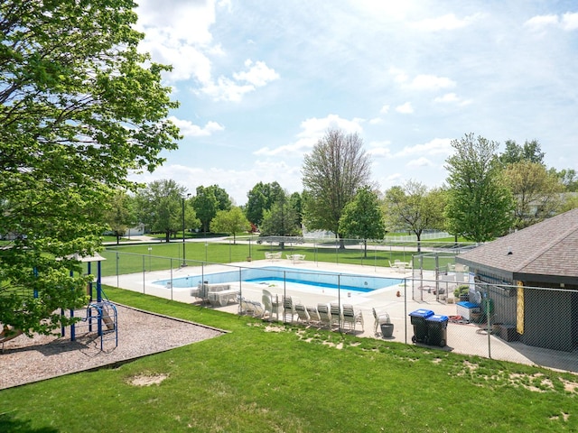 608 Cheshire Dr, Bloomington, IL 61704 - view of swimming pool with a patio