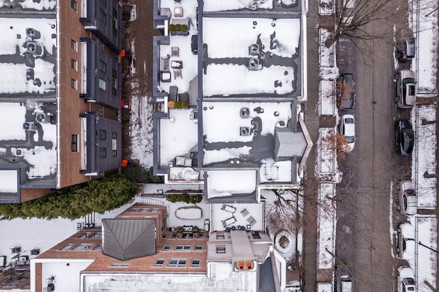 view of snowy aerial view