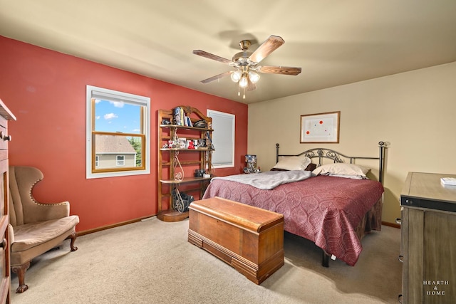 208 Sprucewood Ct, Round Lake Beach, IL 60073 - bedroom featuring carpet, baseboards, and ceiling fan