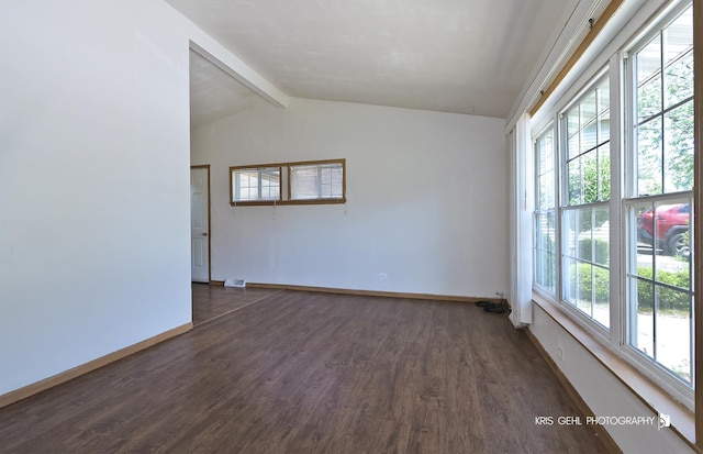 1032 Brentwood Dr, Round Lake Beach, IL 60073 - empty room with dark wood-style floors