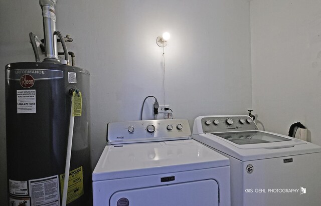 1032 Brentwood Dr, Round Lake Beach, IL 60073 - washroom featuring gas water heater and separate washer and dryer