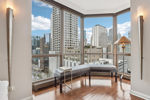 sunroom with a view of city