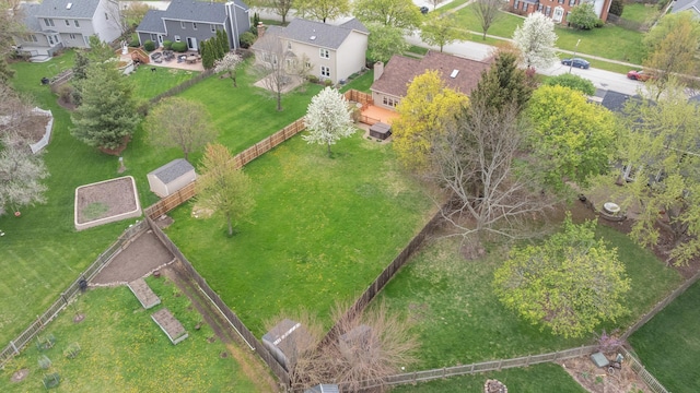 bird's eye view with a residential view