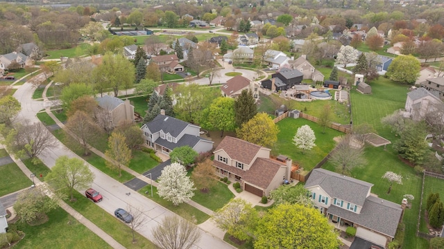 bird's eye view with a residential view