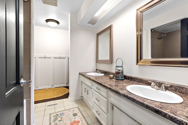 506 Aberdeen Rd, Frankfort, IL 60423 - full bath featuring tile patterned floors, double vanity, and a shower